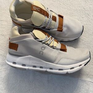 On Running Cream and Brown Cloudtec Shoes